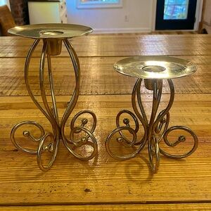 Vintage Brass Candle Holders